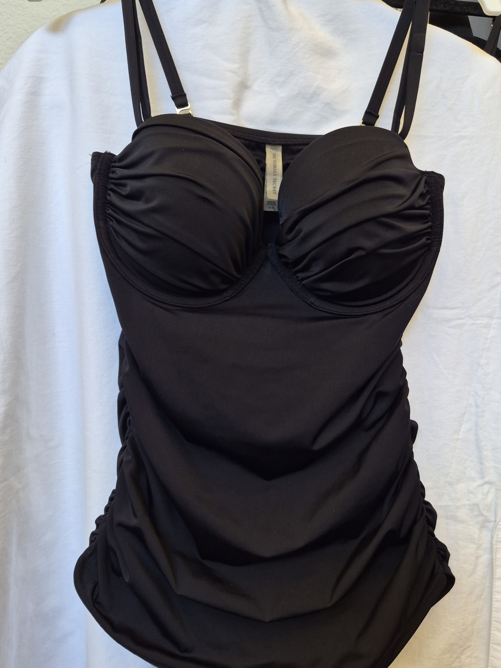 Victoria's Secret  Black Ruched Tankini Top